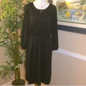 Montgomery Ward Vintage Classic Long Sleeve Black Dress, [Size 16]